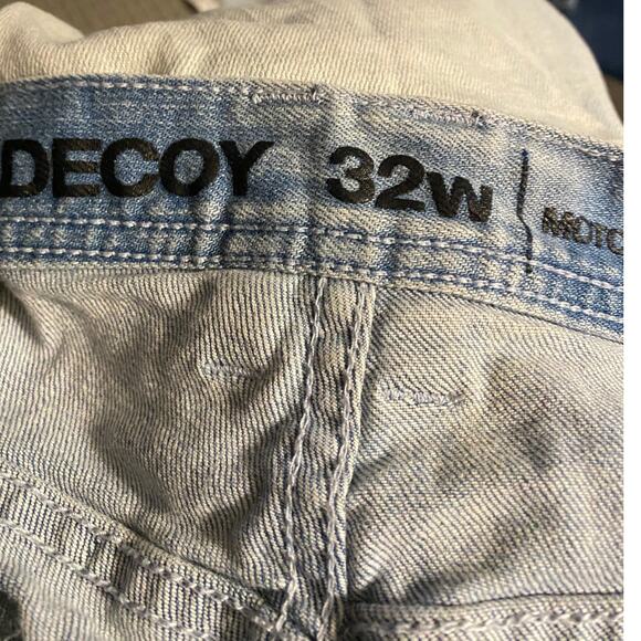 Decoy Moto Thrashed Jeans Holes Stains Size 32X32 - Picture 3 of 6